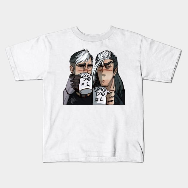 Space Dads Kids T-Shirt by CrossRoadArt